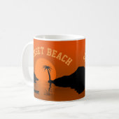 Sunset Beach Tropical Oranje Art Koffiemok (Voorkant links)