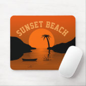 Sunset Beach Tropical Oranje Art Muismat (Met muis)