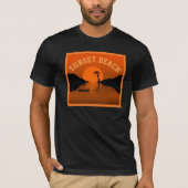 Sunset Beach Tropical Oranje Art T-shirt (Voorkant)