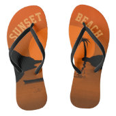 Sunset Beach Tropical Oranje Sunset Art Teenslippers (Voetbed)