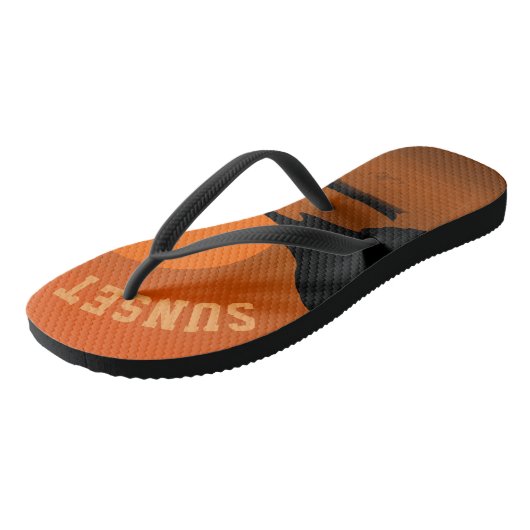 Sunset Beach Tropical Oranje Sunset Art Teenslippers (Schuin)