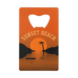Sunset Beach Tropical Oranje Sunset Creditkaart Flessenopener