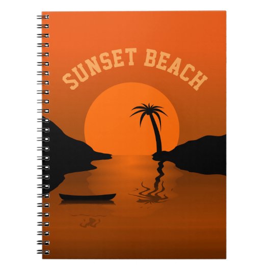 Sunset Beach Tropical Oranje Sunset Notitieboek (Voorkant)