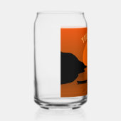 Sunset Beach Tropisch Sinaasappel Aangepaste tekst Blikvorm Glas (Links)