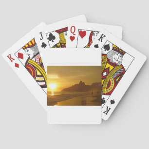 Sunset Beach Tropische Oceaan Water Peace Love San Pokerkaarten