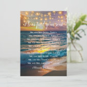 Sunset Beach Trouwtafel Zitkaart Kaart (Staand voorkant)