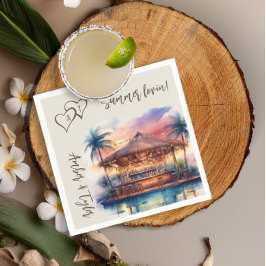 Sunset Beach Trouwzwembad Bar Cocktail Servet