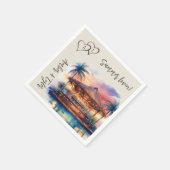 Sunset Beach Trouwzwembad Bar Cocktail Servet (Hoek)