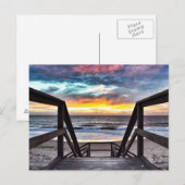 Sunset Beach Uitzicht from Rustic Wood Deck Briefkaart (Voorkant / Achterkant)