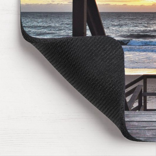 Sunset Beach Uitzicht from Rustic Wood Deck Muismat (Hoek)