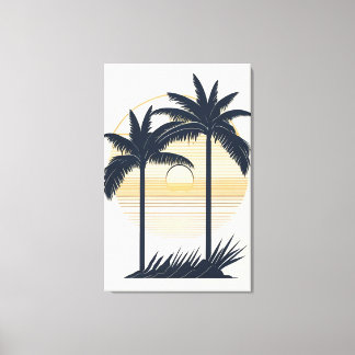 Sunset Beach Uitzicht Wall Art Canvas Afdruk