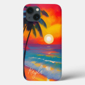 Sunset Beach Vibes Gepersonaliseerde iPhone / iPad Case-Mate iPhone Case (Achterkant)