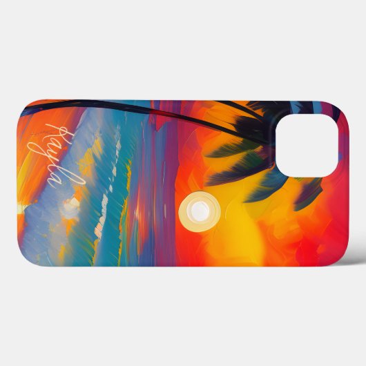 Sunset Beach Vibes Gepersonaliseerde iPhone / iPad Case-Mate iPhone Case (Achterkant (horizontaal))