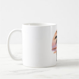 Sunset Beach Vibes – Minimalist Hand-Drawn Mug Koffiemok
