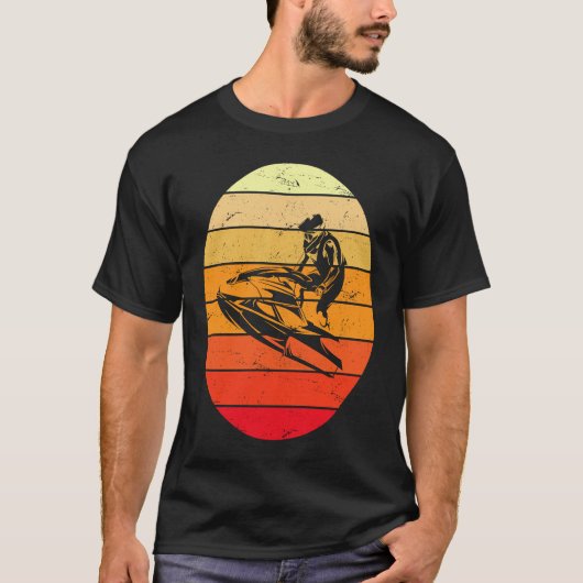 Sunset Beach Vintage Jet Ski T-shirt (Voorkant)