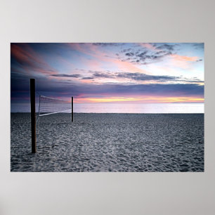 Sunset Beach Volleyball Poster