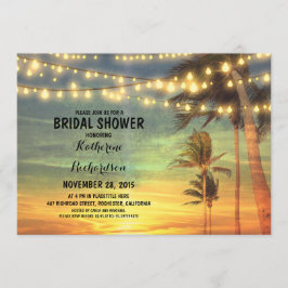 Sunset Beach vrijgezellenfeest String Lights Kaart