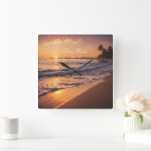 Sunset Beach Walk-klok Vierkante Klok (Huis)