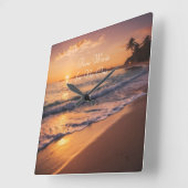 Sunset Beach Walk-klok Vierkante Klok (Hoek)