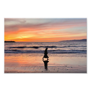 Sunset Beach Walk - Venice Beach, Californië Foto Afdruk