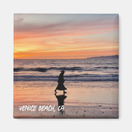 Sunset Beach Walk - Venice Beach, Californië Magneet (Voorkant)