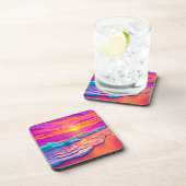 Sunset Beach Waves Design Bier Onderzetter (Rechterzijde)
