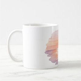 Sunset Beach Waves – Minimalist Hand-Drawn Mug Koffiemok