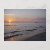 Sunset Beach Waves, Serene and Peaceful Coast Briefkaart (Voorkant)