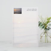 Sunset Beach Waves, Serene and Peaceful Coast Briefpapier (Staand voorkant)