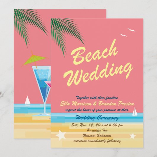 Sunset Beach Weddenschap Kaart (Voorkant / Achterkant)