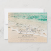 Sunset Beach Weddenschap Photo Save the Date Aankondiging (Voorkant)