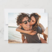 Sunset Beach Weddenschap Photo Save the Date Aankondiging (Achterkant)