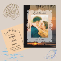 Sunset Beach Weddenschap Photo Save the Date
