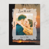 Sunset Beach Weddenschap Photo Save the Date Briefkaart (Voorkant)