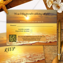 Sunset Beach Weddenschap RSVP Card