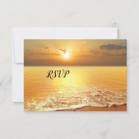 Sunset Beach Weddenschap RSVP Card (Voorkant)