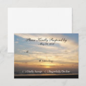 Sunset Beach Weddenschap RSVP Card Kaartje (Voorkant / Achterkant)