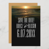 Sunset Beach Weddenschap Save the Date (Voorkant / Achterkant)