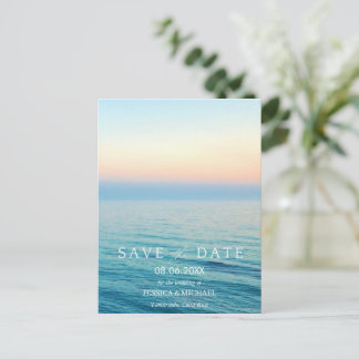 Sunset Beach Weddenschap Save the Dates Aankondigingskaart