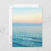 Sunset Beach Weddenschap Save the Dates Aankondigingskaart (Voorkant / Achterkant)