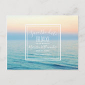 Sunset Beach Weddenschap Save the Dates Aankondigingskaart (Voorkant)
