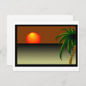 Sunset Beach Wedding Briefkaart (Voorkant / Achterkant)