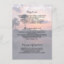 Sunset Beach Wedding Details - Informatie Informatiekaartje