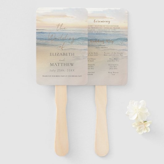 Sunset Beach Wedding  Handwaaier (Voorkant en achterkant)