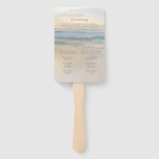 Sunset Beach Wedding Handwaaier (Achterkant)
