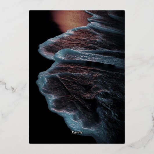 Sunset Beach Wedding Invitation Folie Uitnodiging (Achterkant)