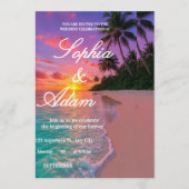 Sunset Beach Wedding Invitation Kaart (Voorkant)