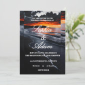 Sunset Beach Wedding Invitation Kaart (Staand voorkant)