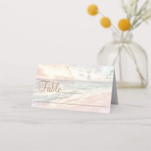 Sunset Beach Wedding Place Card Plaatskaartje (Voorkant)