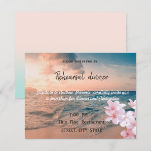 Sunset Beach Wedding, Plumeria Rehearsal Dinner Kaart